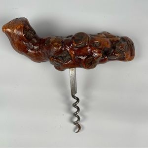 Vintage Bernard Siet Calais France Old Grape Vine Corkscrew Handmade Wine Unique